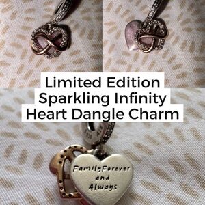 Pandora Pink and Gold Infinity Heart Dangle Charm